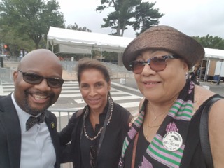 Jacqui attended the NMAAHC Dedication Ceremony, seen here with Bobby Edwards and Jeanne Moutoussamy-Ashe